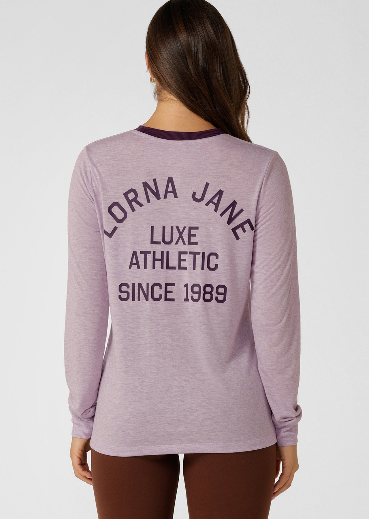 Lorna Jane Limited Edition Lotus Long Sleeve T-shirt - Pale Violet Marl