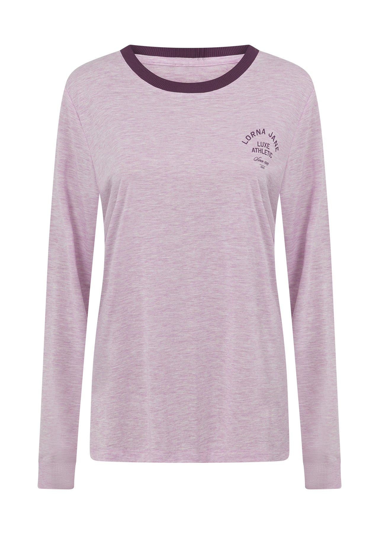 Lorna Jane Limited Edition Lotus Long Sleeve T-shirt - Pale Violet Marl