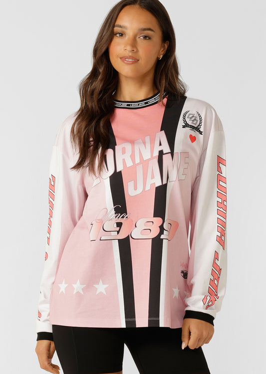 Lorna Jane Moto Club Long Sleeve T-Shirt - Moto Print