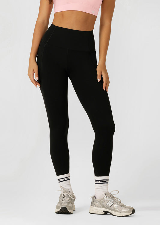 Lorna Jane Sculpt 2 Pocket No Chafe Full Length Leggings - Black