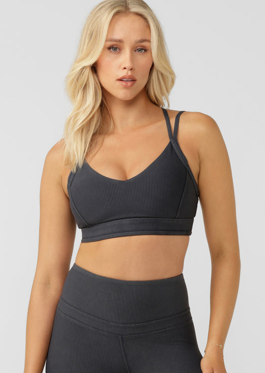 Lorna Jane 90s Iconic Washed Sports Bra - Washed Black