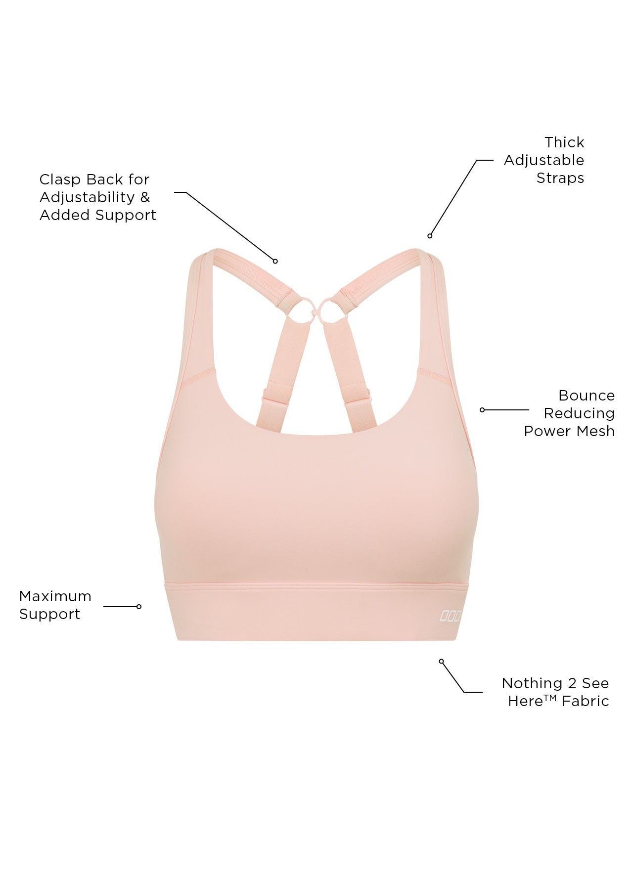 Lorna Jane Amy Maximum Support Sports Bra - Blushed Pink