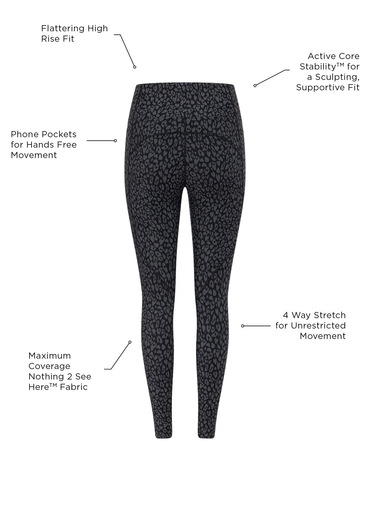 Lorna Jane Amy Phone Pocket Ankle Biter Tech Leggings - Incognito Animal Print