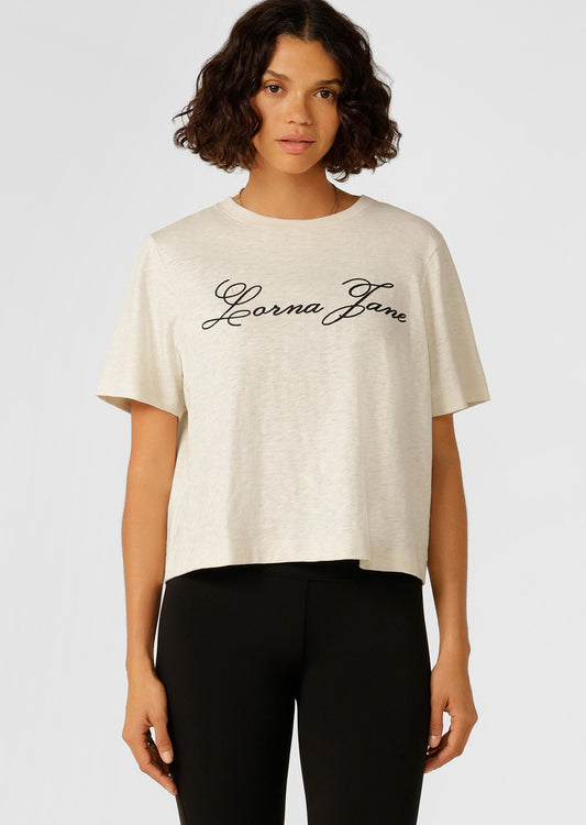 Lorna Jane LJC Heritage Textured T-Shirt - Cream