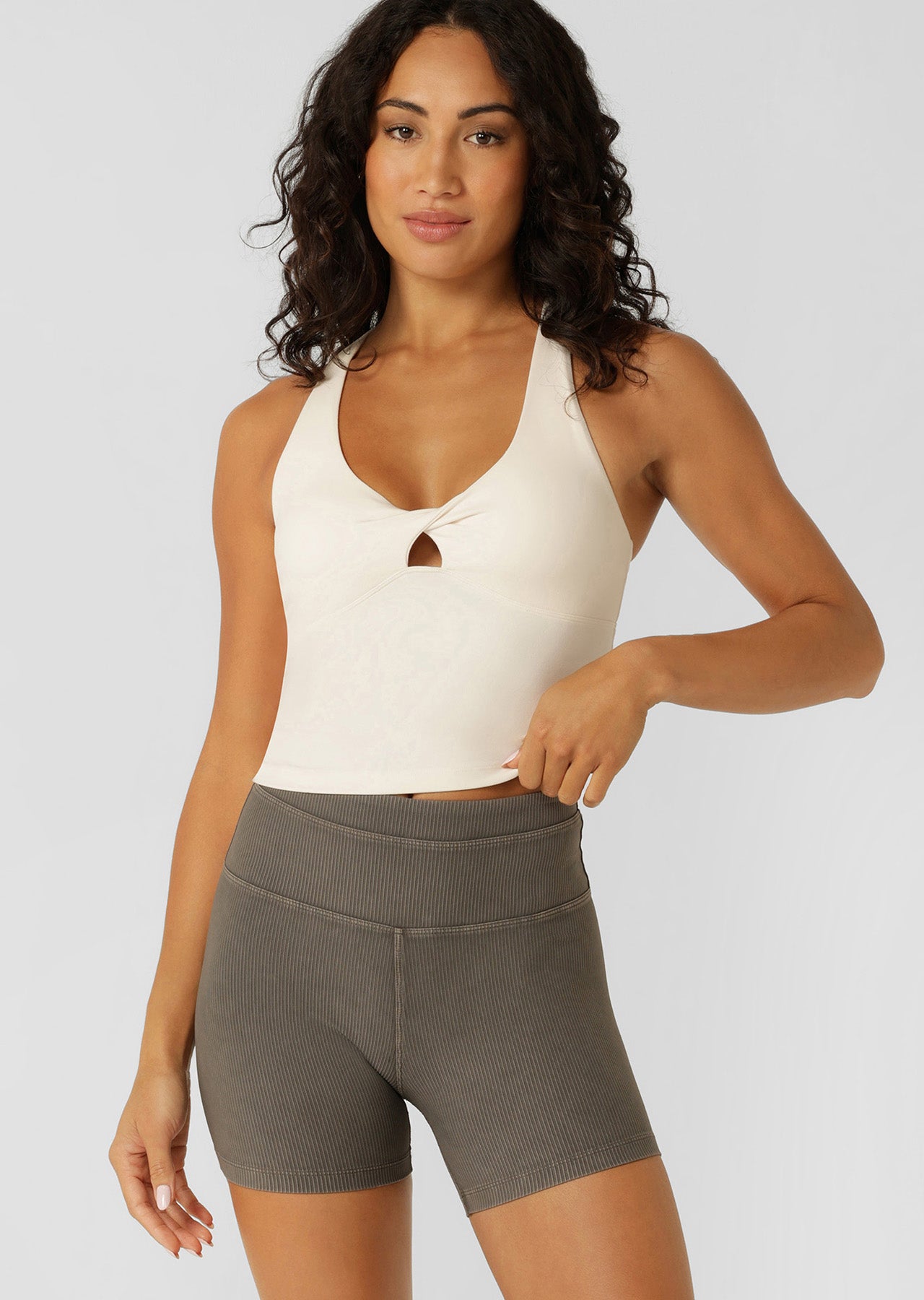 Lorna Jane Centre Stage Bra Tank Combo - Cream