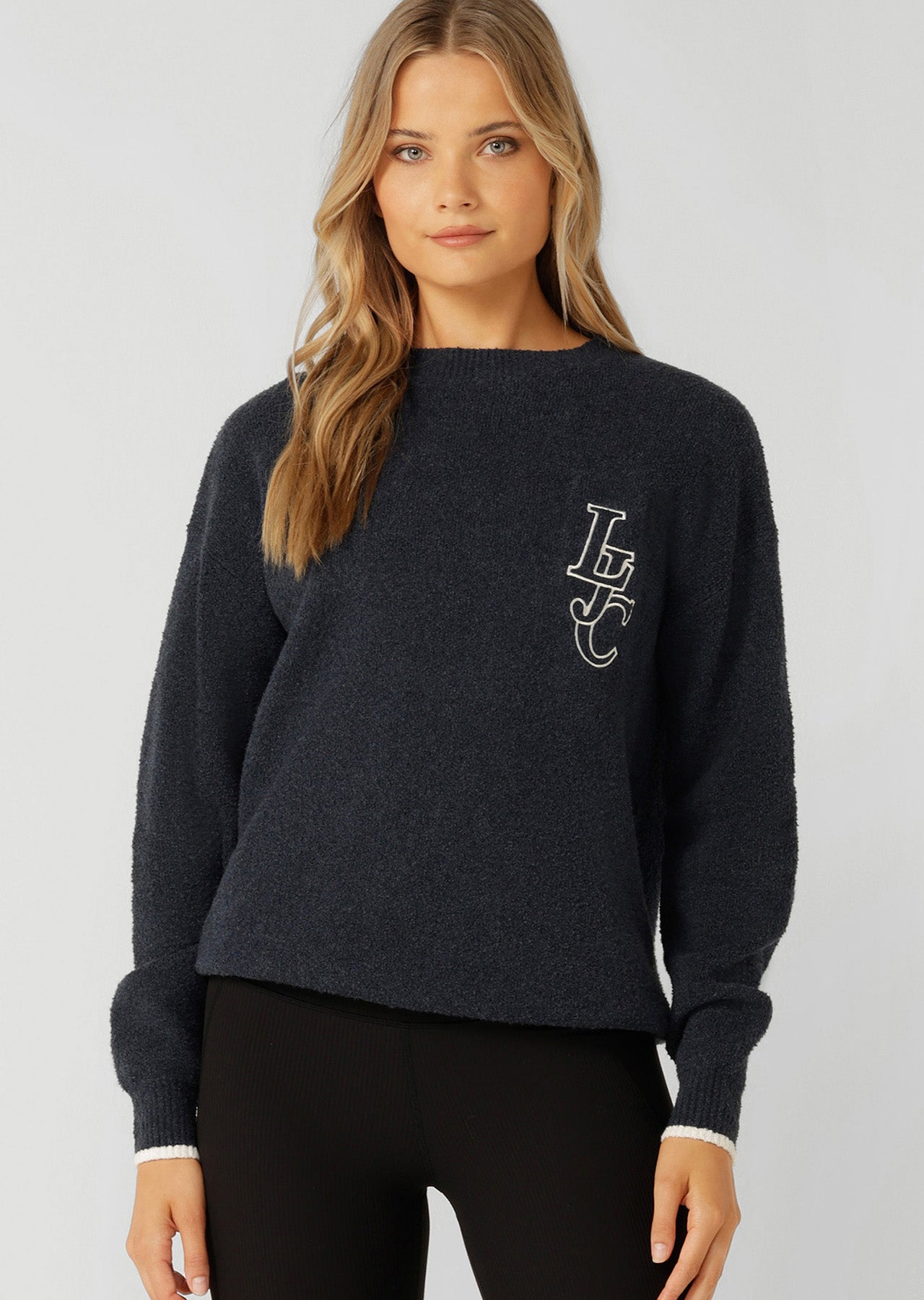 Lorna Jane LJC Boucle Knit Jumper - Platinum Navy