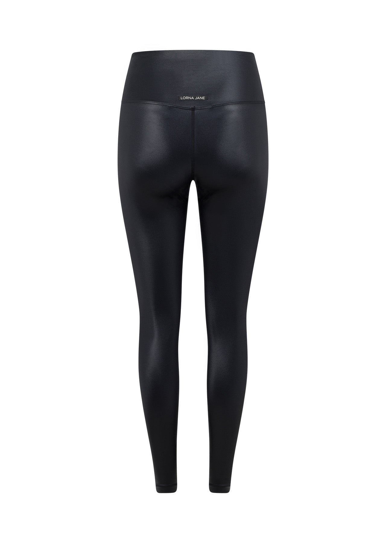 Lorna Jane Wet Look Ankle Biter Leggings - Black