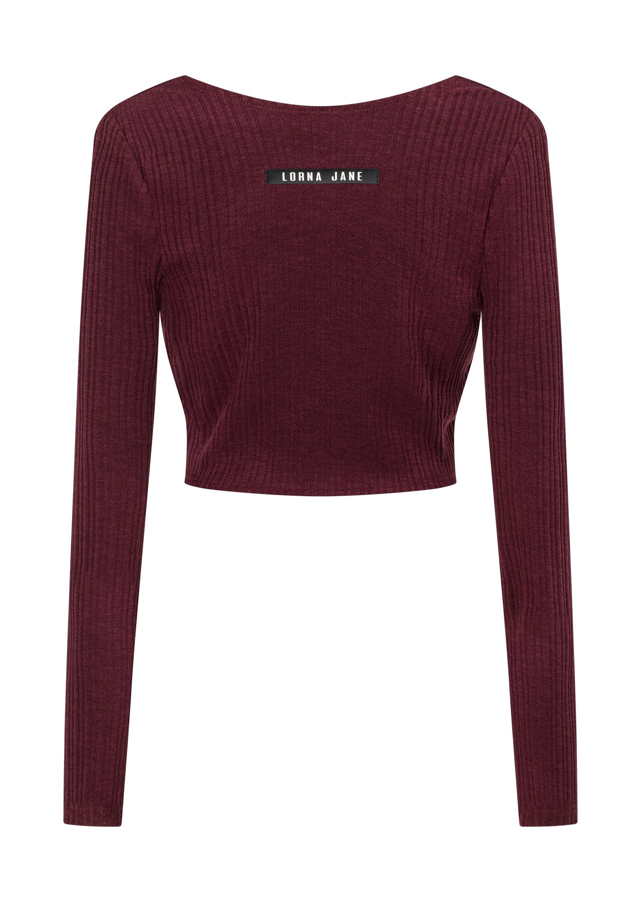 Lorna Jane Volley Rib Long Sleeve Top - Maroon