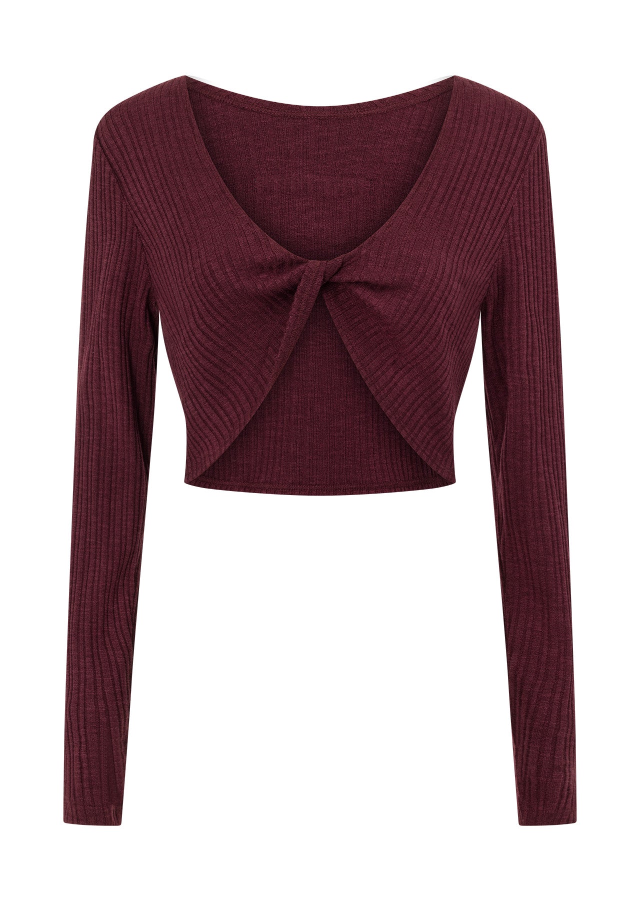 Lorna Jane Volley Rib Long Sleeve Top - Maroon