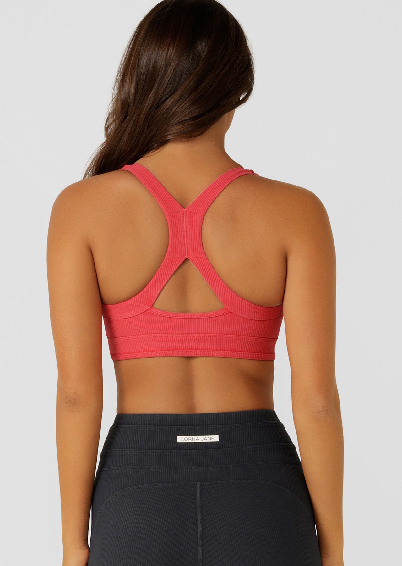 Lorna Jane Amplify Washed Rib Sports Bra - Washed Ginger