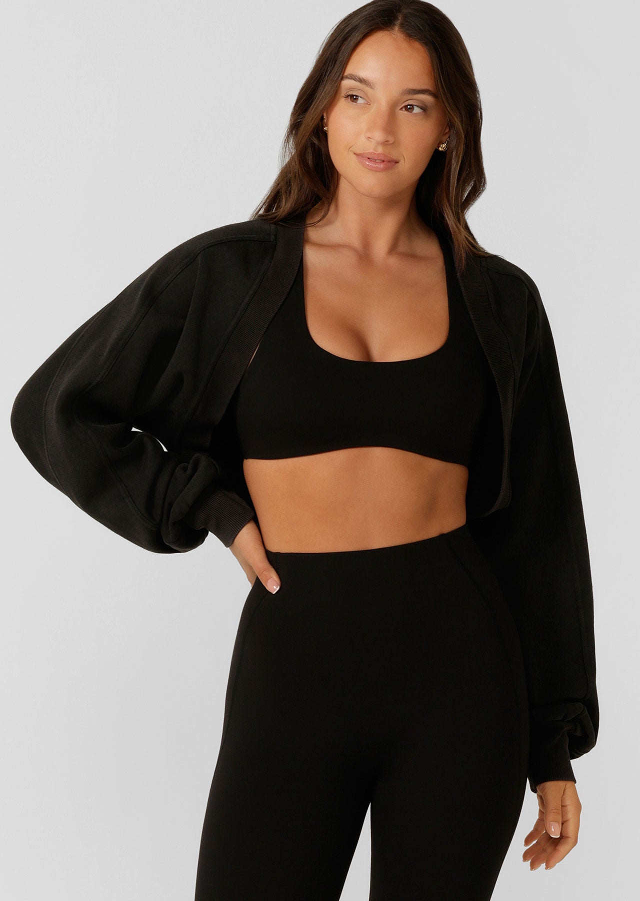 Lorna Jane Warm Up Shrug - Washed Black