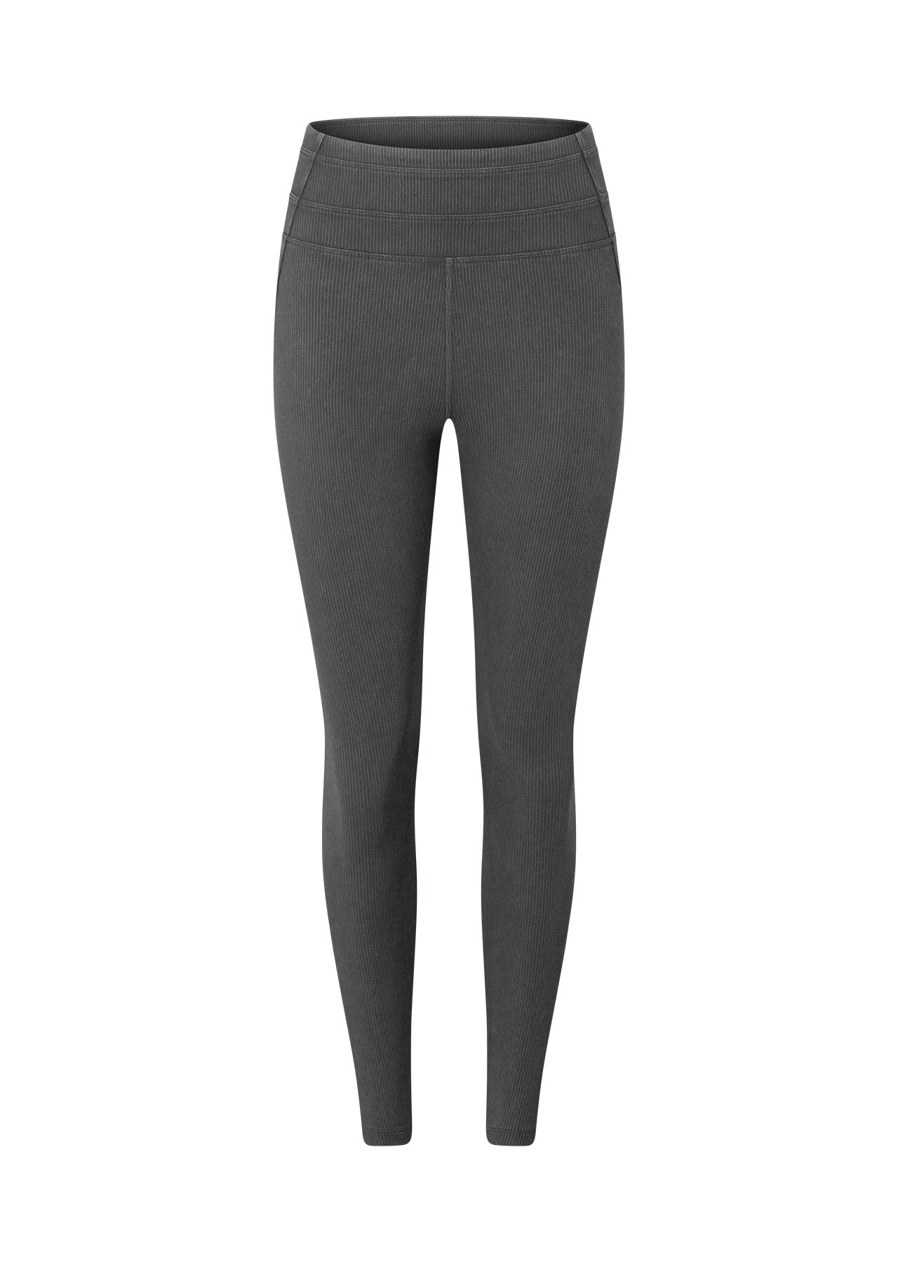 Lorna Jane Amplify Washed Rib Ankle Biter Leggings - Washed Black