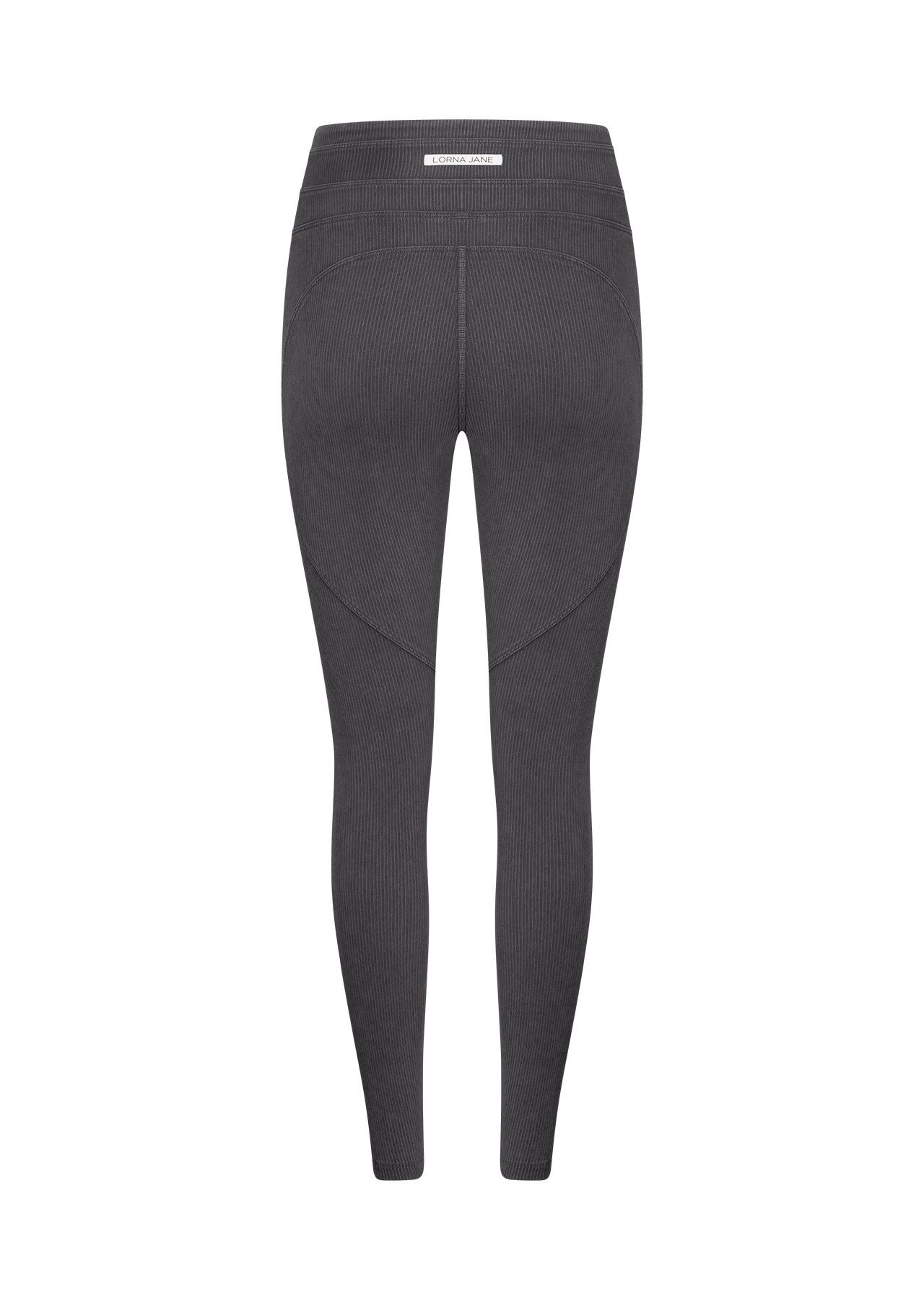 Lorna Jane Amplify Washed Rib Ankle Biter Leggings - Washed Black