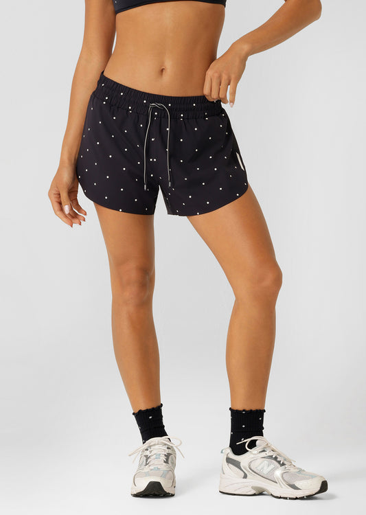 Lorna Jane Shine On Track Star Run Shorts - Polka Dot Print