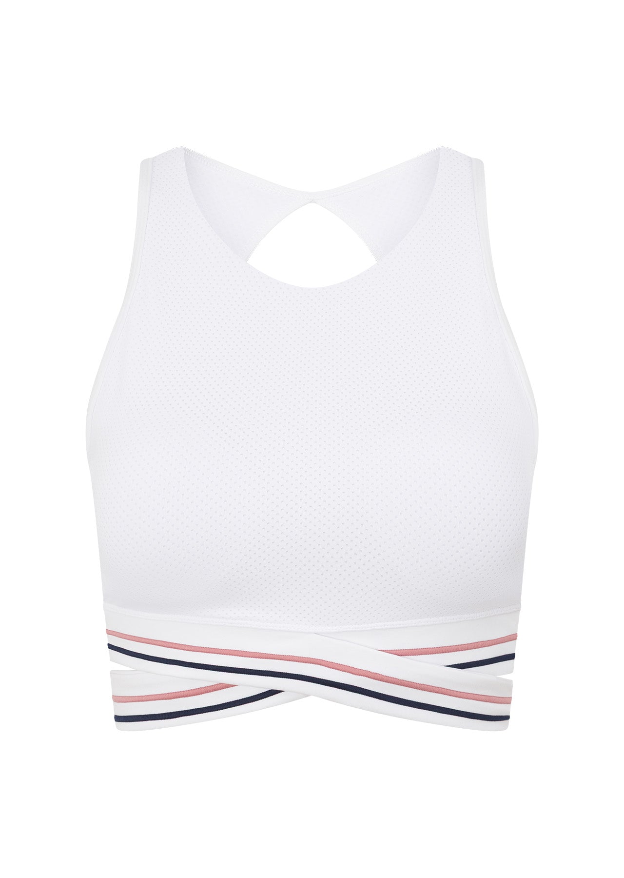 Lorna Jane Get Fit Stripe Sports Bra - White