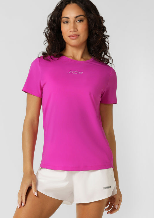 Lorna Jane Never Give Up Active T-Shirt - Electric Pink