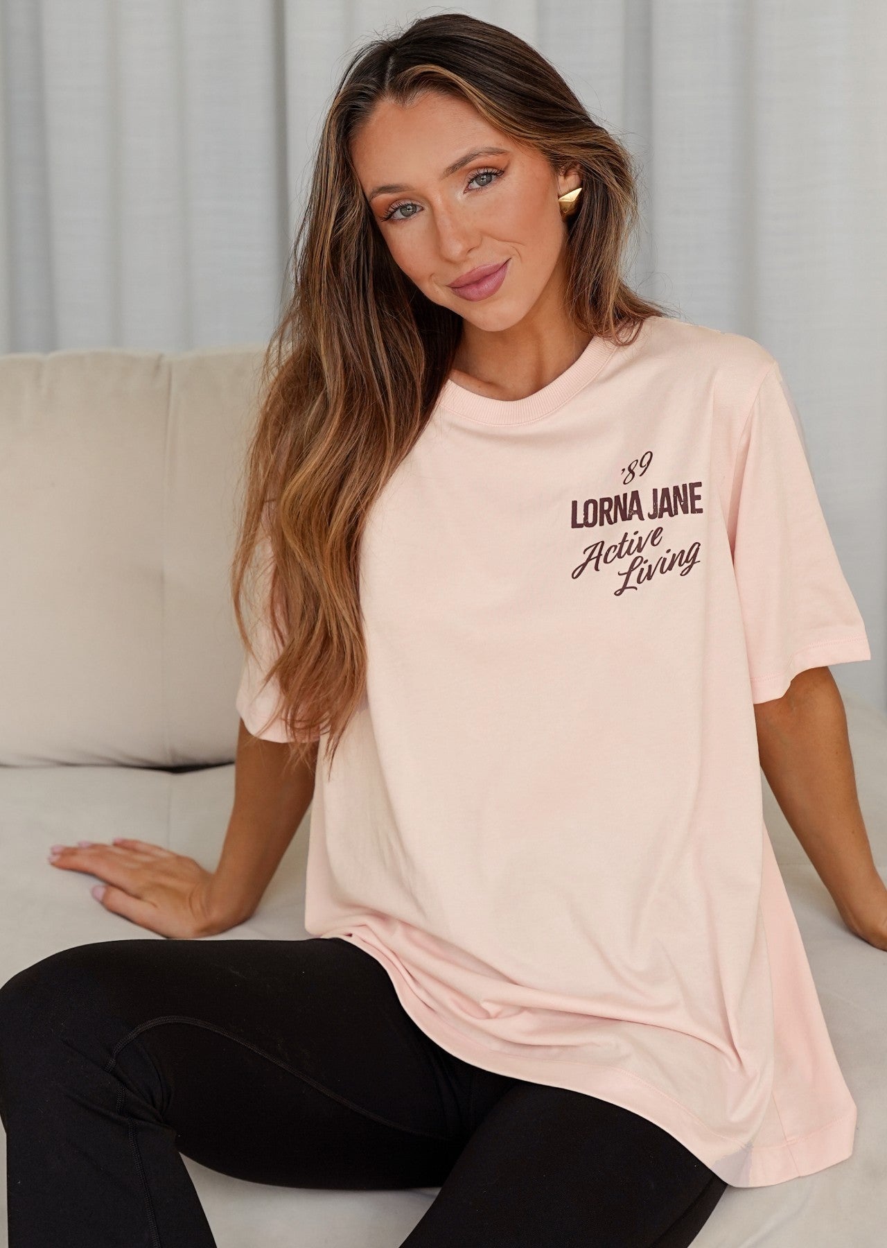 Lorna Jane LJ Active Living Relaxed T-shirt - Soft Ballerina