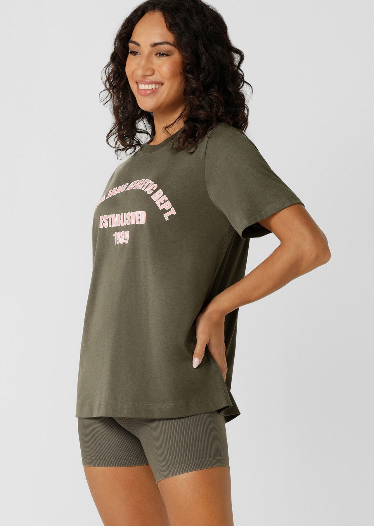 Lorna Jane Vital Relaxed T-shirt - Khaki Haze