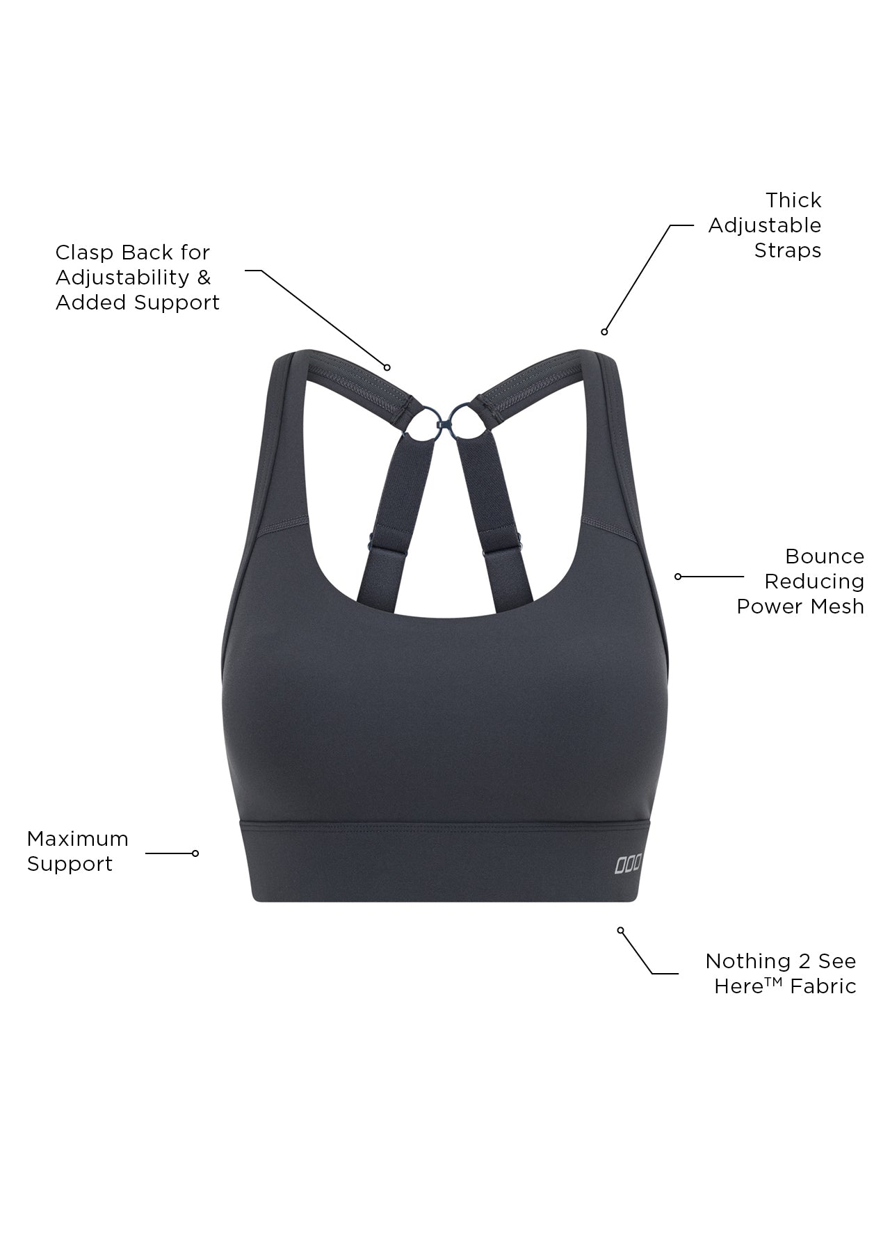 Lorna Jane Amy Maximum Support Sports Bra - Titanium