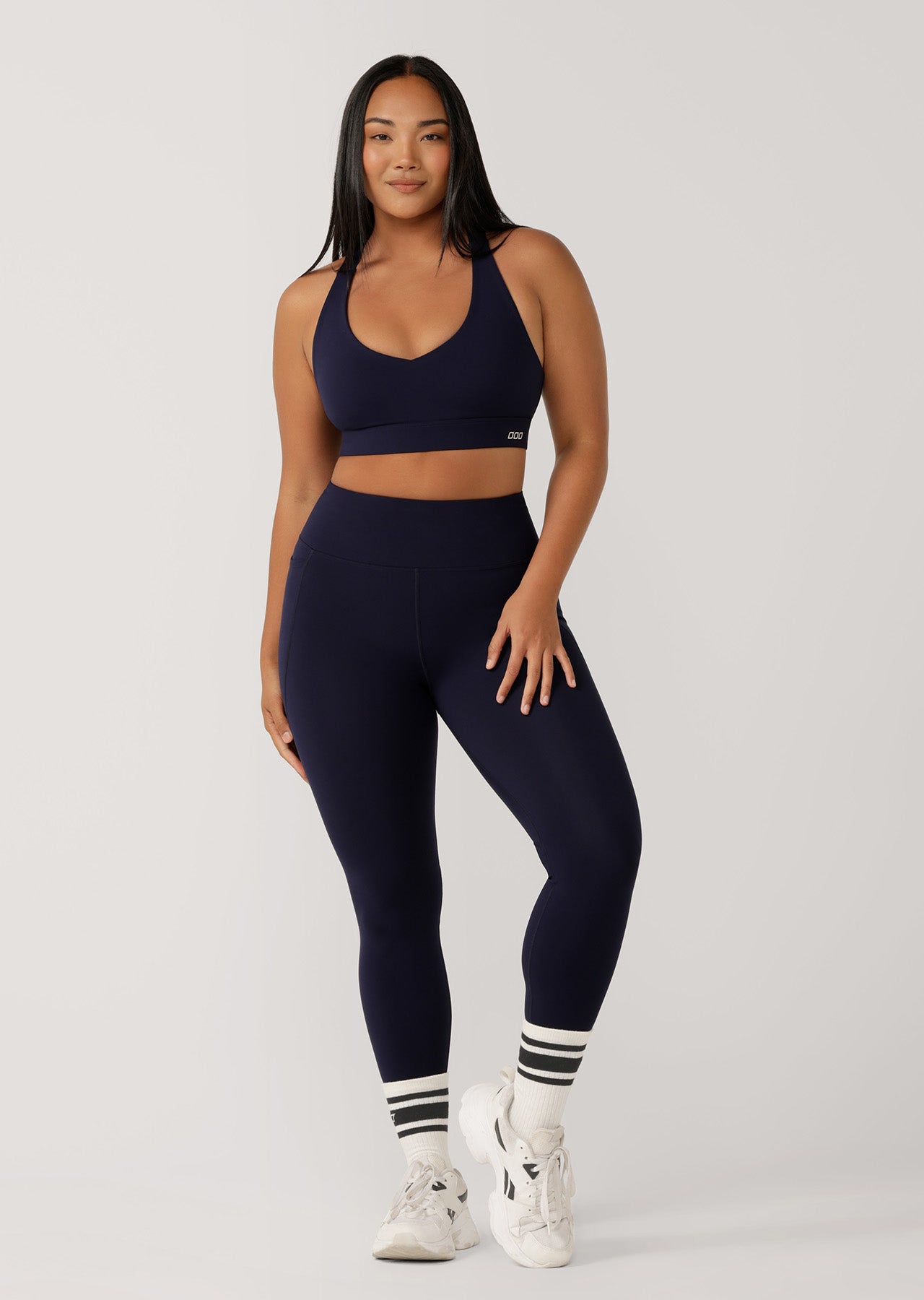 Lorna Jane Amy Phone Pocket Tech Ankle Biter Leggings - French Navy