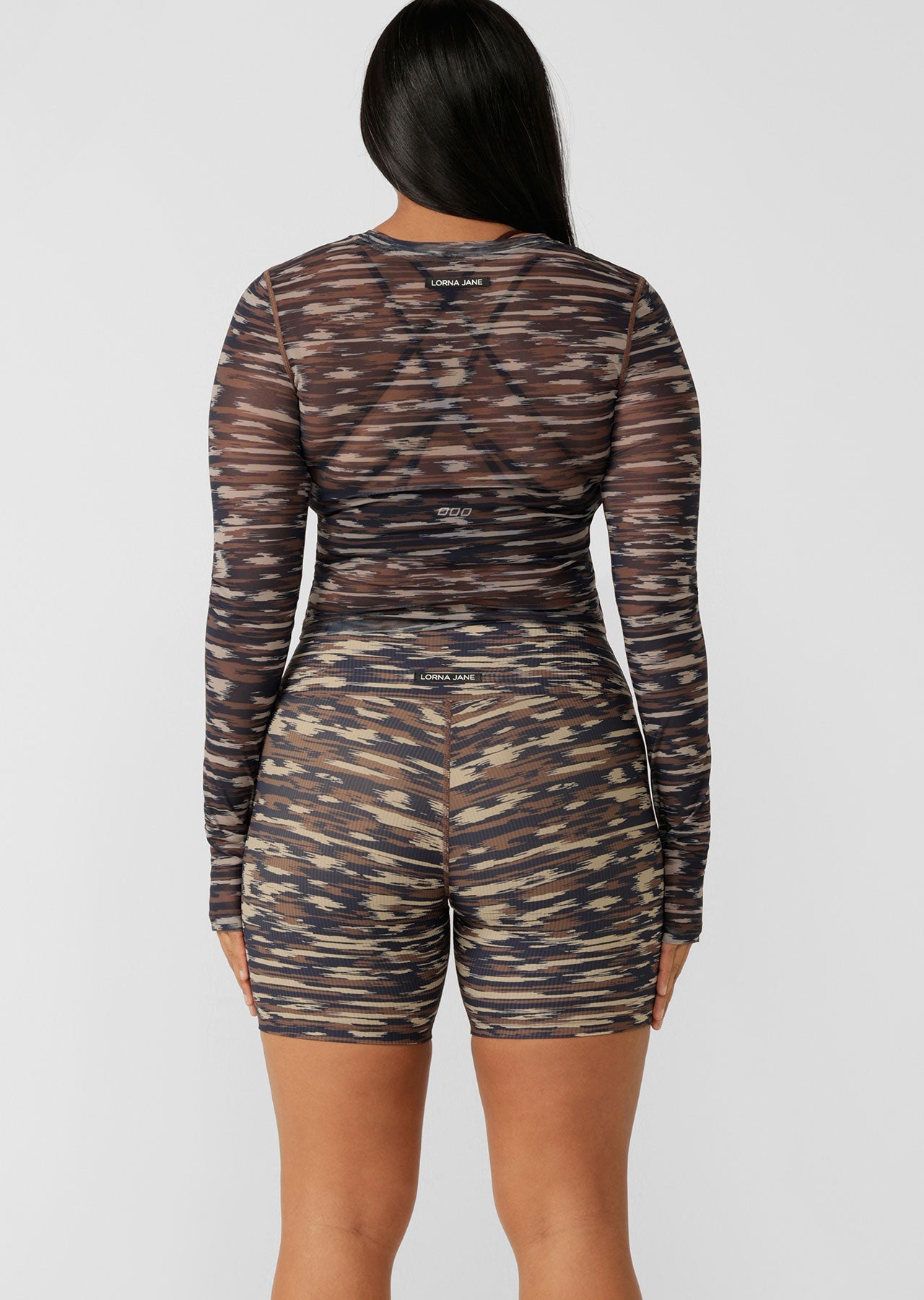 Lorna Jane Zen Rib Bike Short - Zen Stripe Print