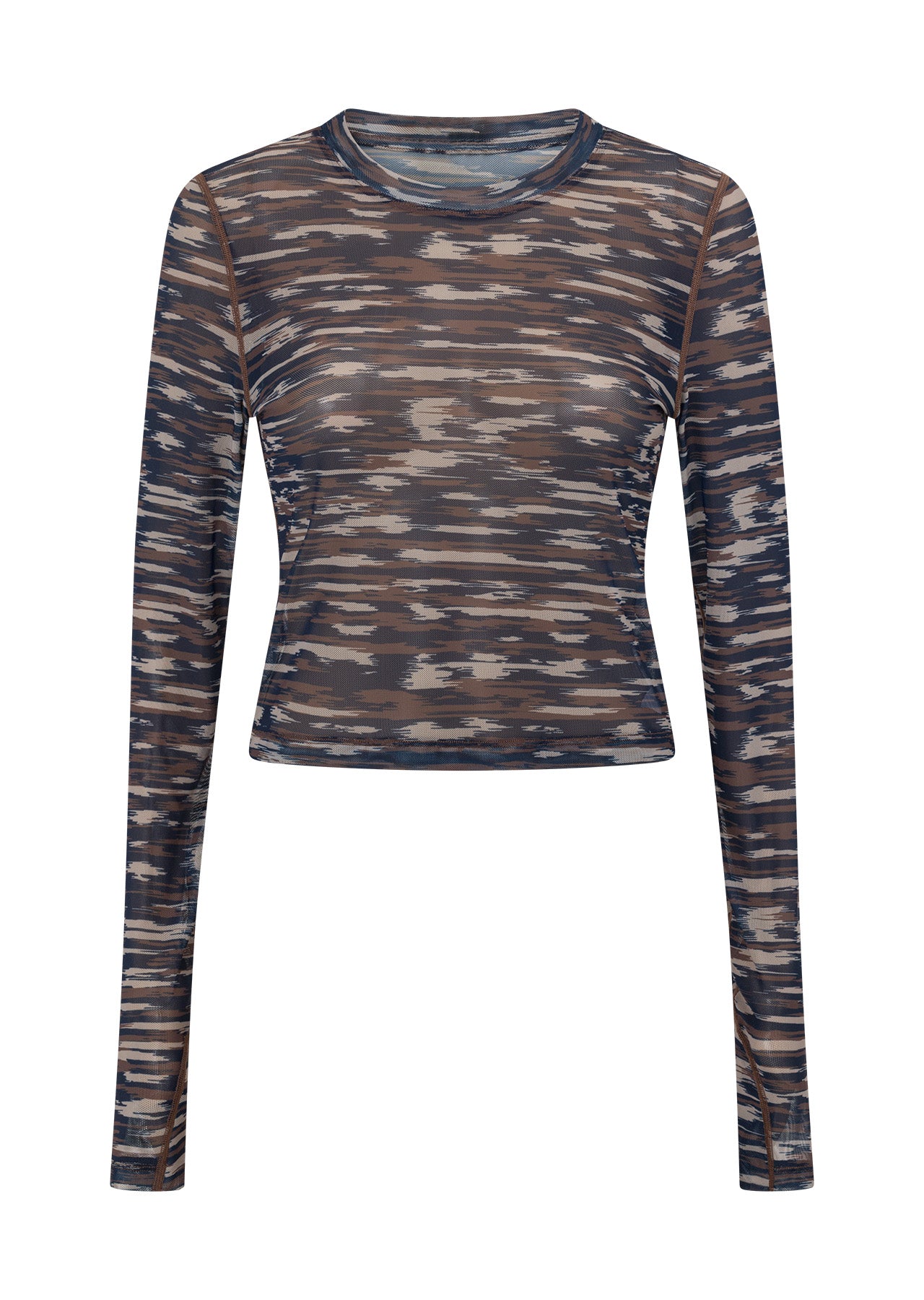 Lorna Jane Zen Long Sleeve Mesh Top - Zen Stripe Print