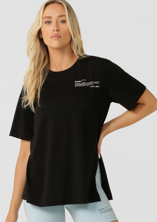 Lorna Jane Move Cutaway Convertible T-Shirt - Black