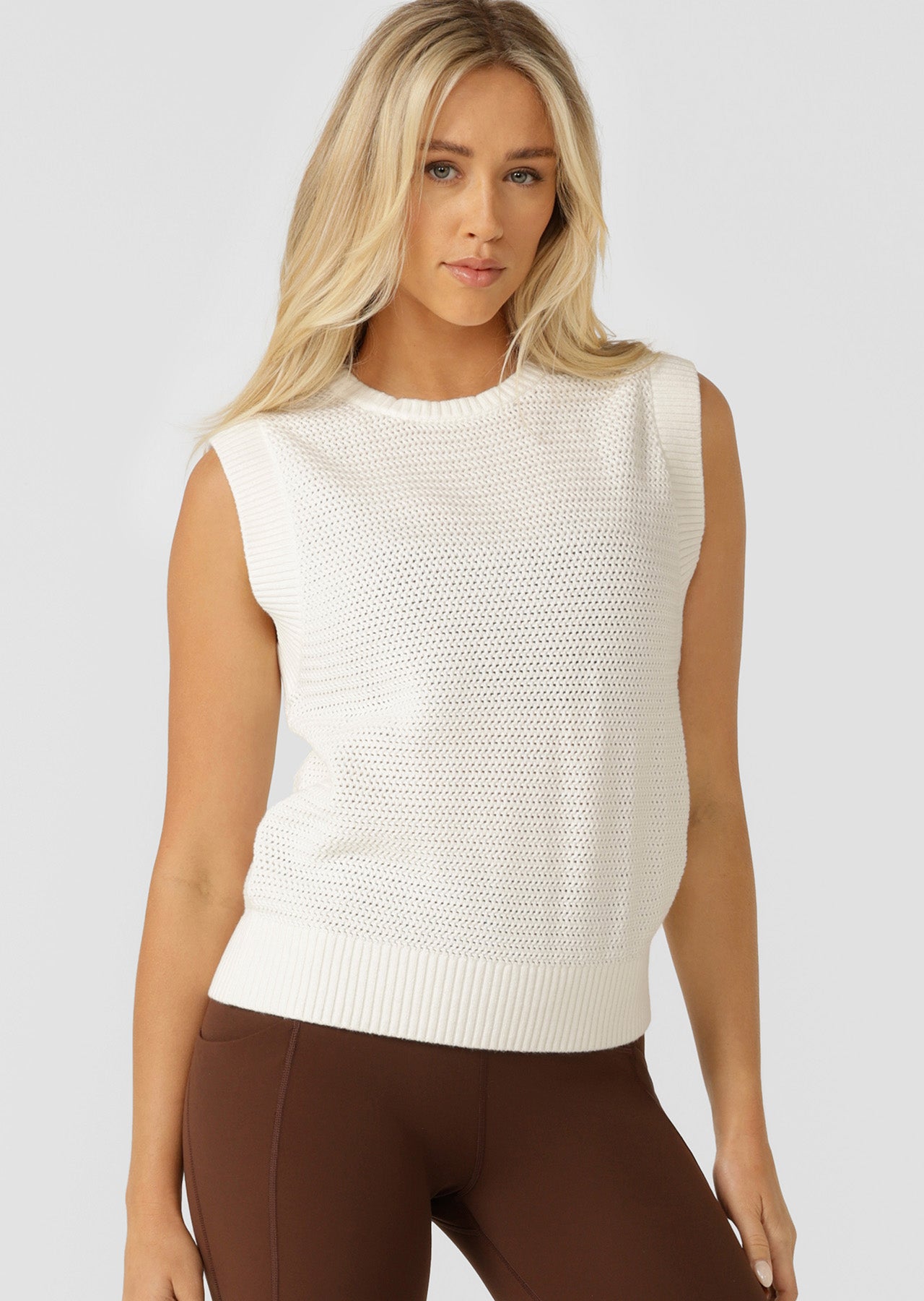 Lorna Jane Best Dressed Sleeveless Knit - Cream