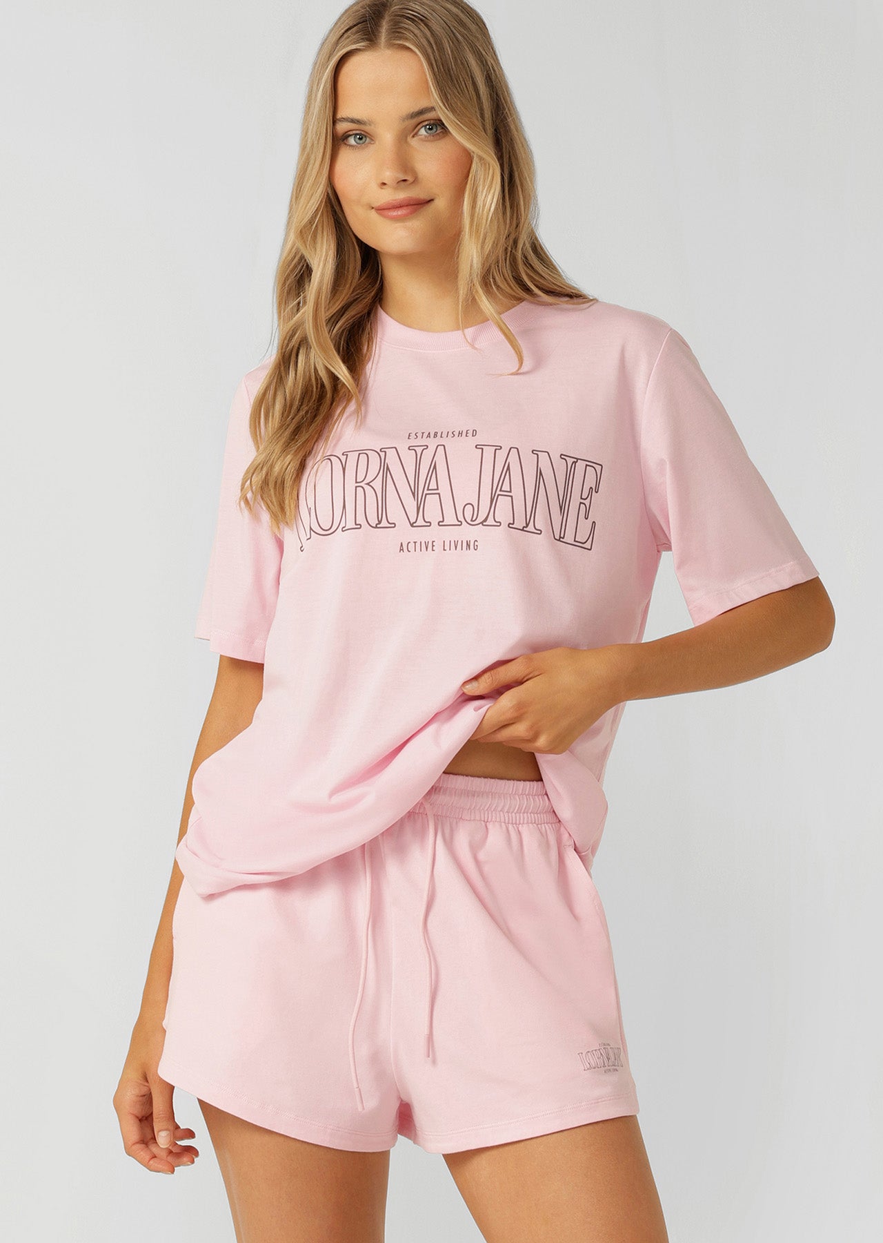 Lorna Jane Active Living Weekender Relaxed T-Shirt - Sweet Pink