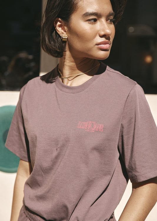 Lorna Jane Iconic Weekender Relaxed T-Shirt - Stone