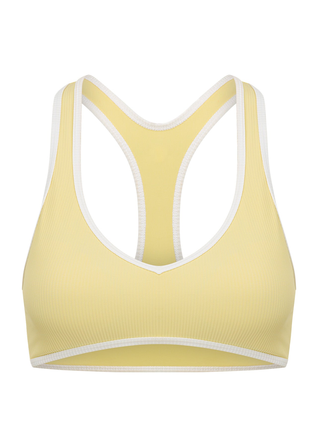 Lorna Jane Camp Cove Rib Sports Bra - Lemon Cream