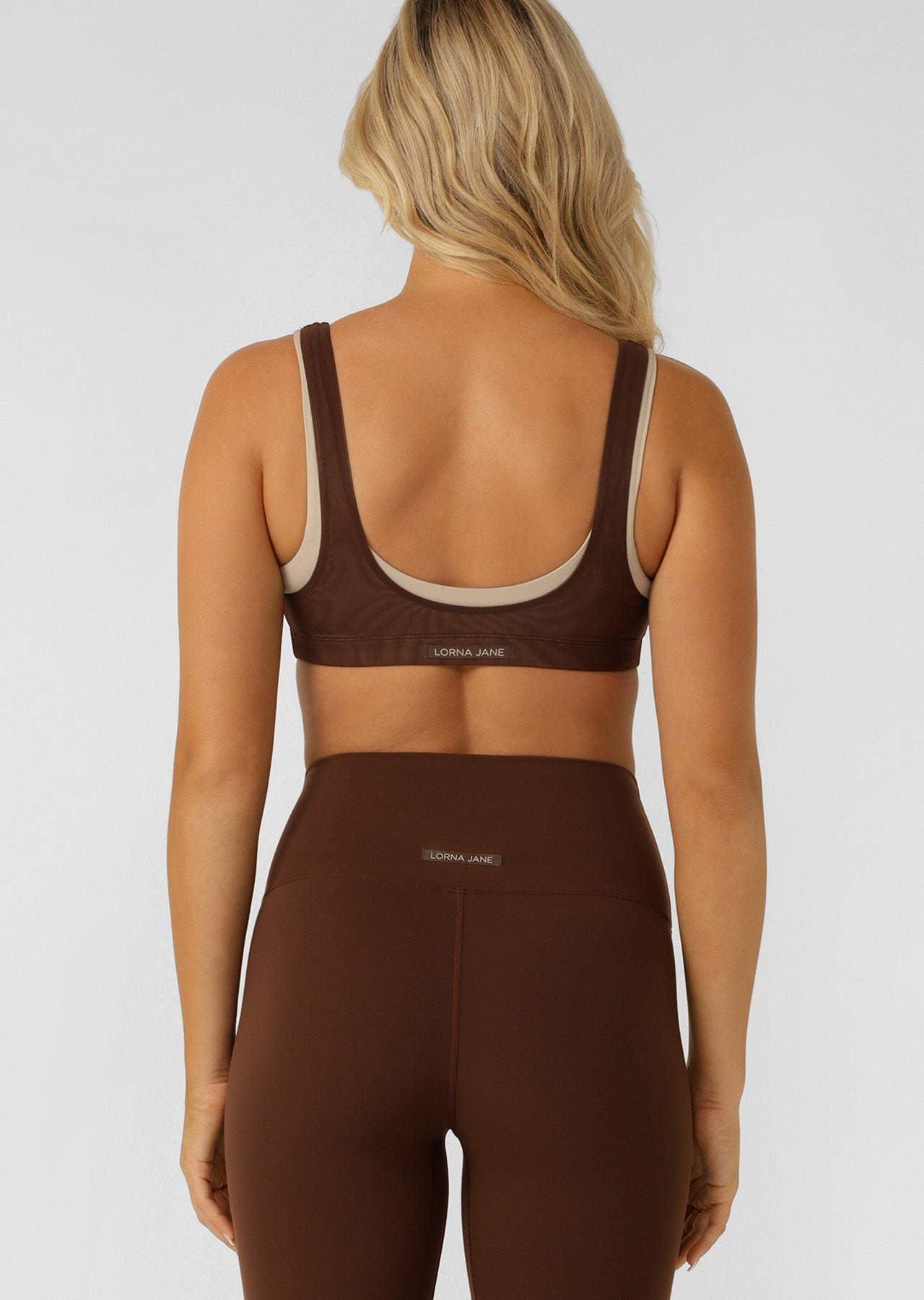 Lorna Jane Double Down Sports Bra - Truffle