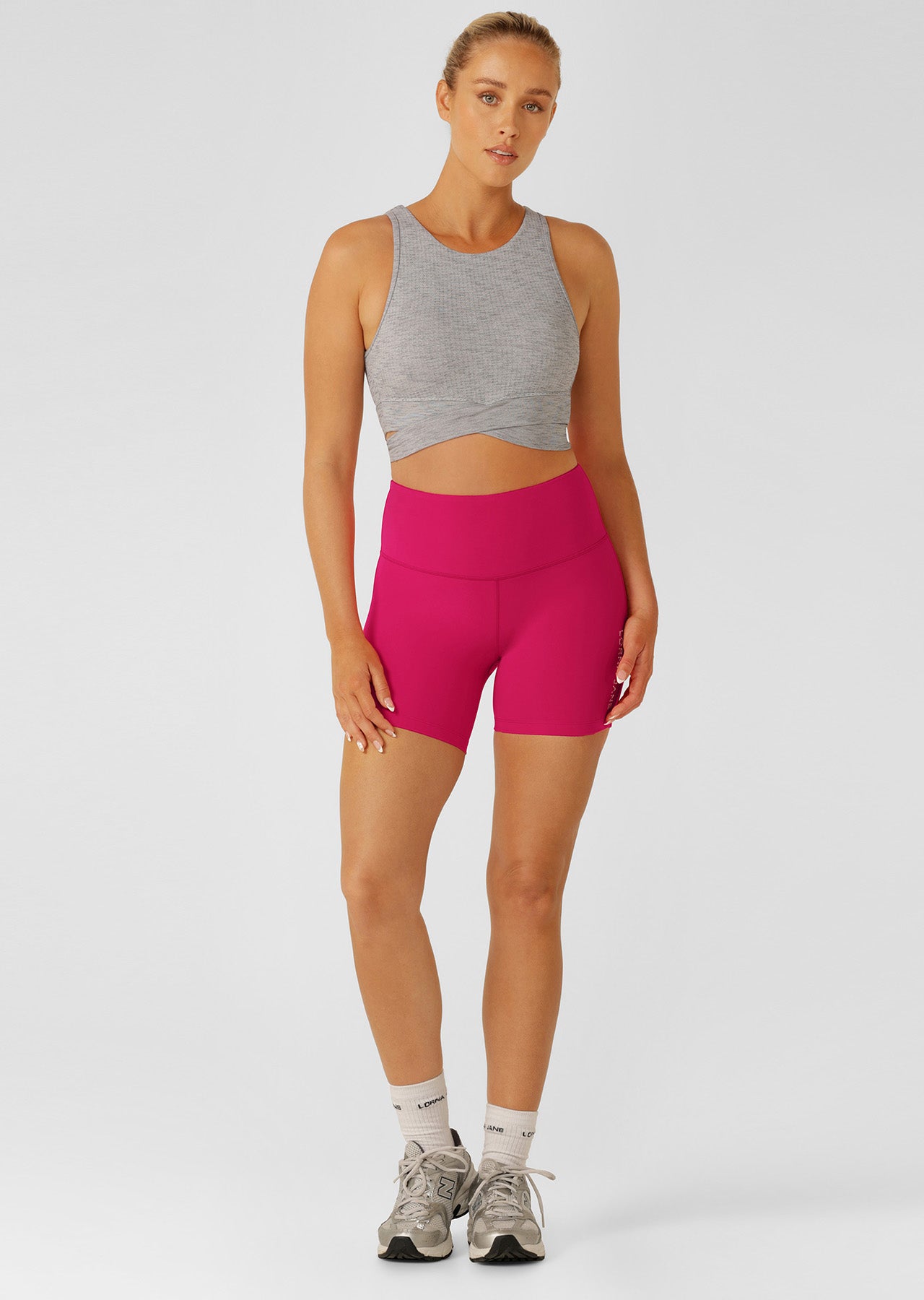 Lorna Jane Get Fit Revolution Sports Bra - Grey Marl Stripe