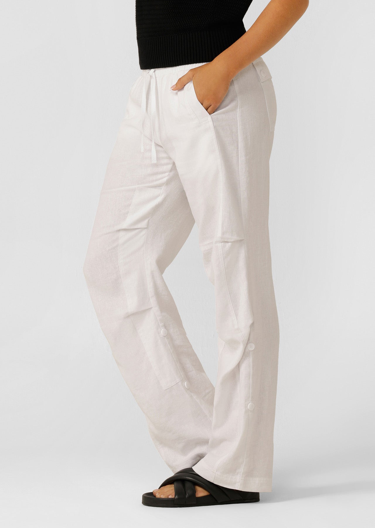 Lorna Jane Linen Flashdance Pants - White