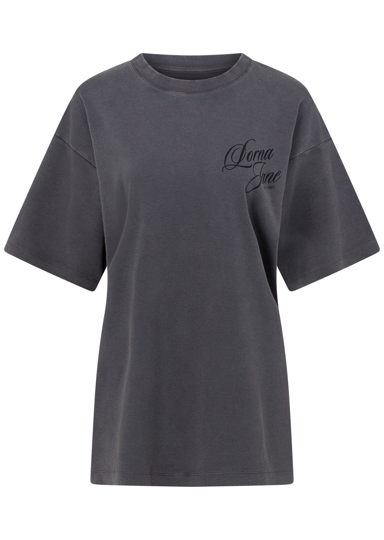 Lorna Jane Early Riser Washed Boyfriend T-Shirt - Washed Titanium