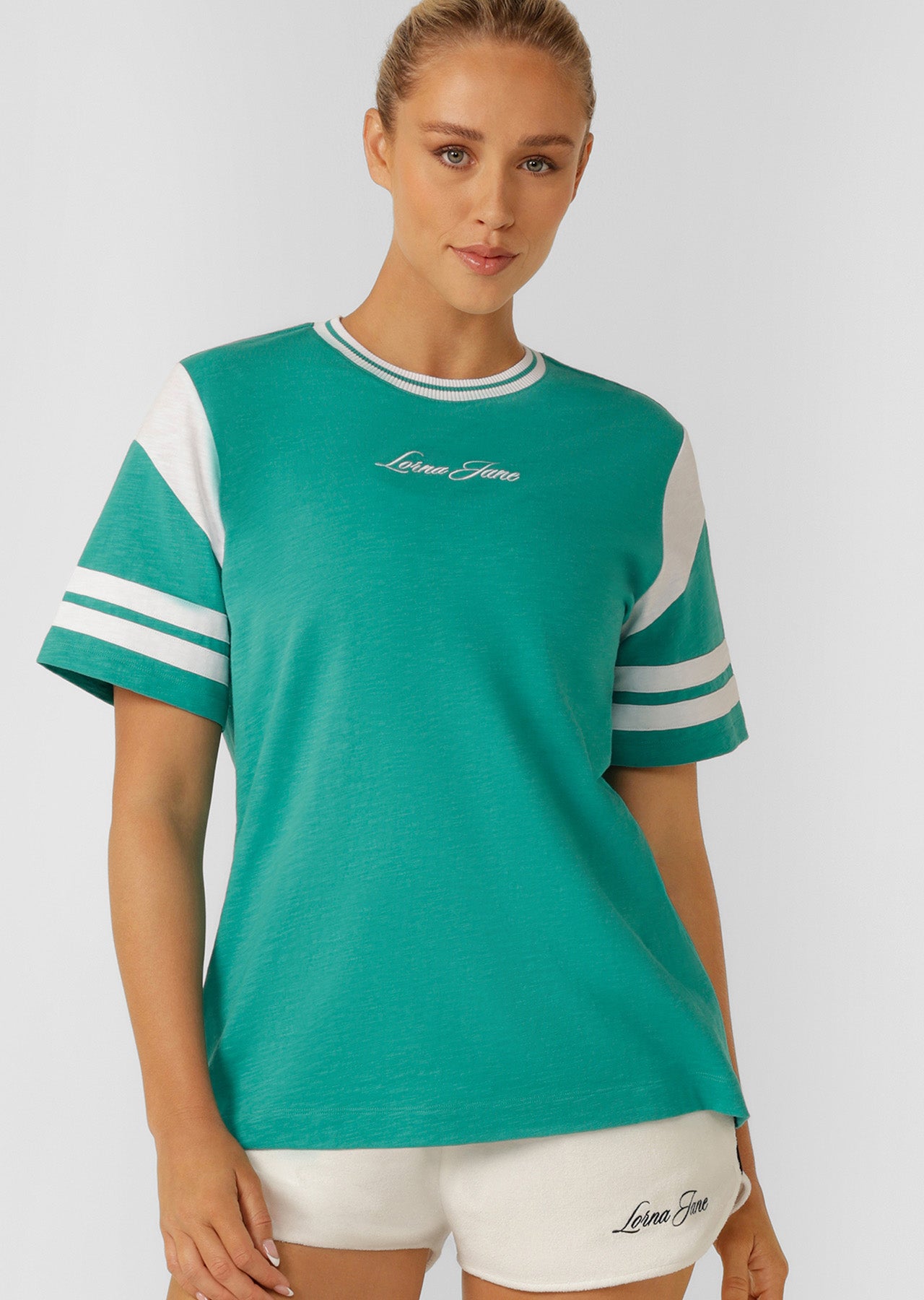 Lorna Jane Varsity Blues Relaxed T-shirt - Spring Green