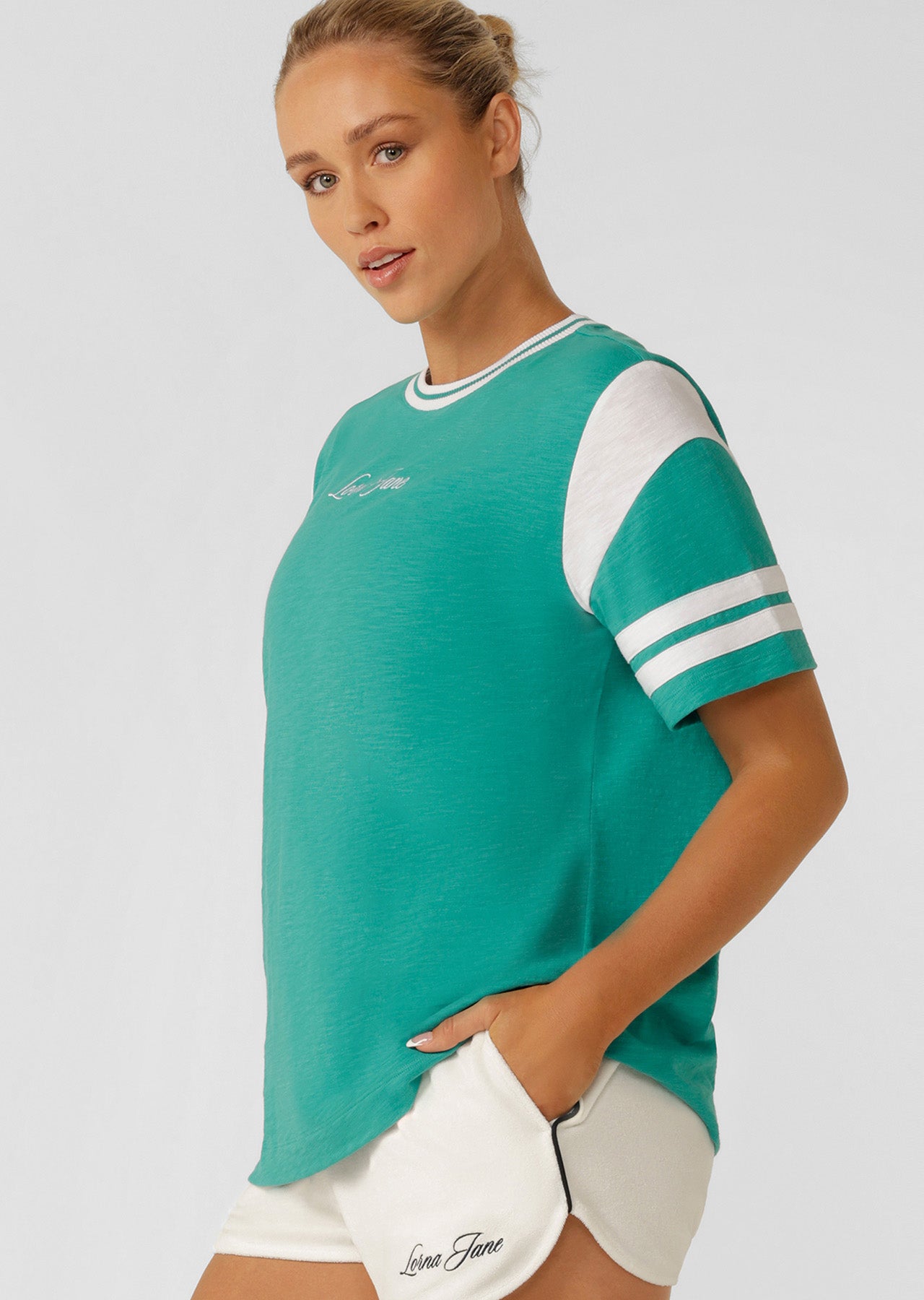 Lorna Jane Varsity Blues Relaxed T-shirt - Spring Green