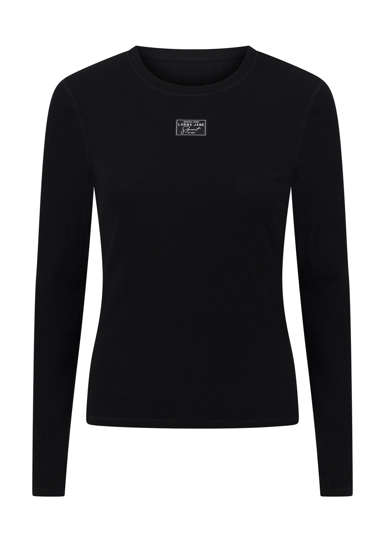 Lorna Jane Whisper Long Sleeve Rib Top - Black