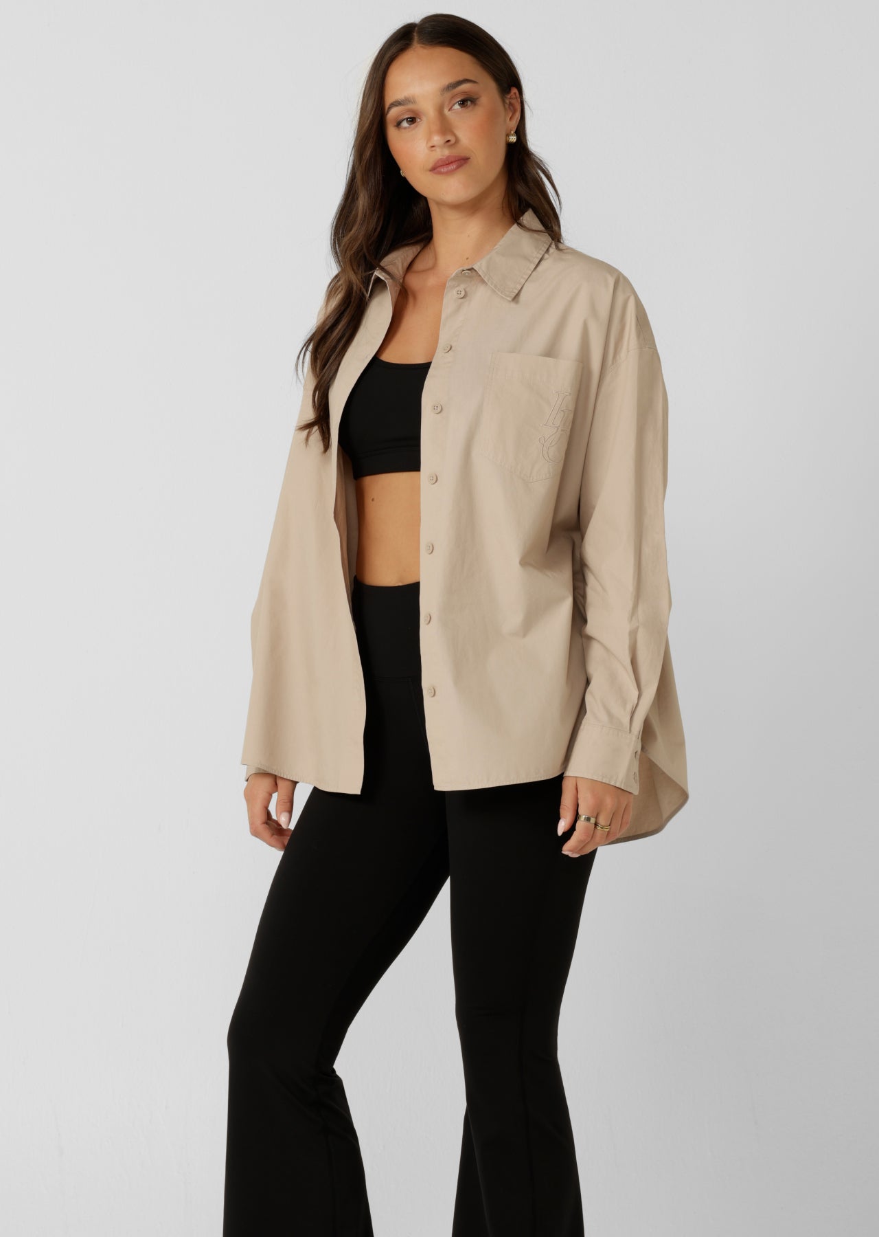 Lorna Jane Foundation Long Sleeve Shirt - Latte