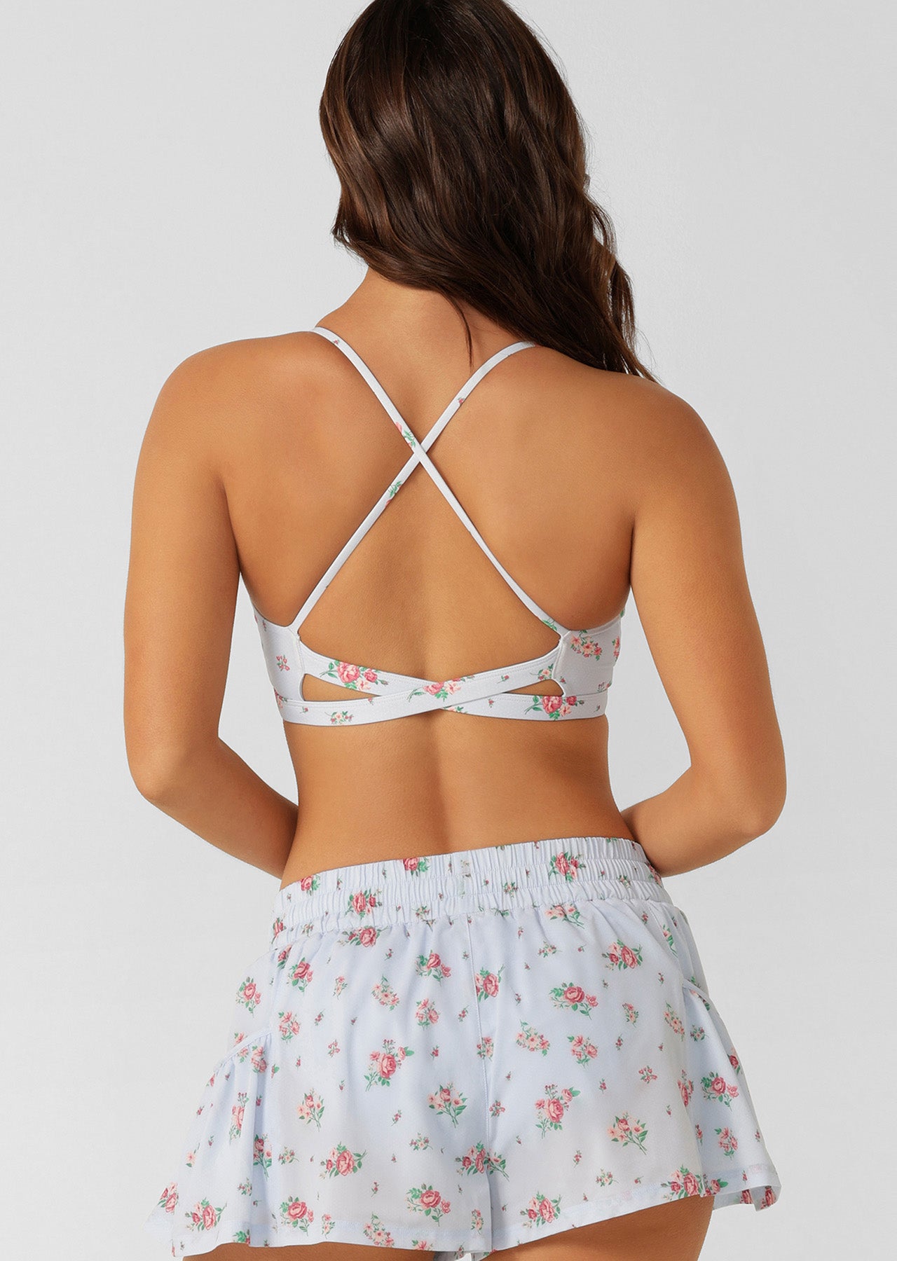 Lorna Jane Blueberry Rose Sports Bra - Blueberry Rose Print