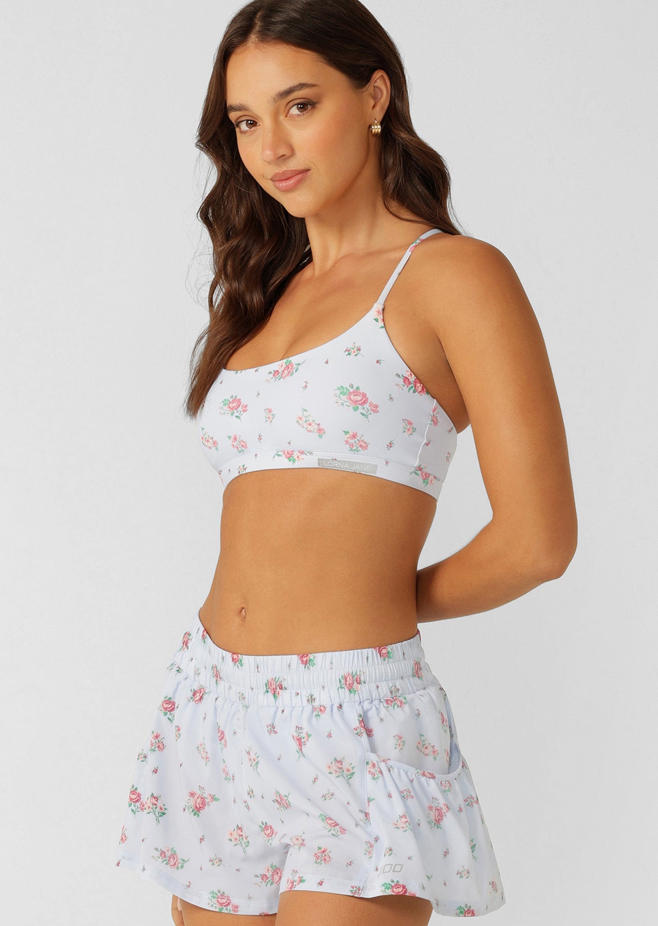 Lorna Jane Blueberry Rose Sports Bra - Blueberry Rose Print