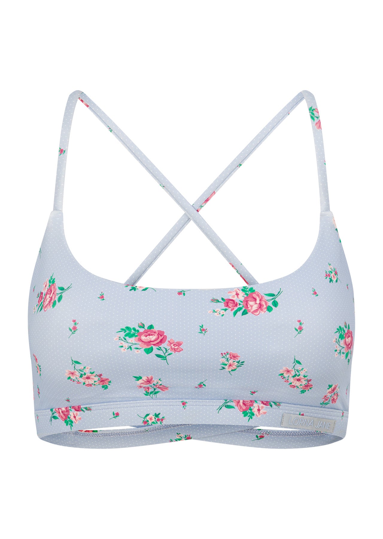 Lorna Jane Blueberry Rose Sports Bra - Blueberry Rose Print