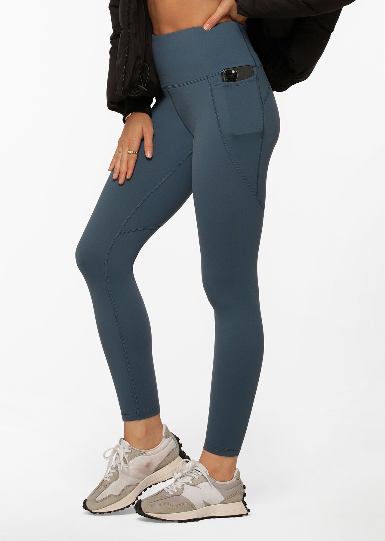 Lorna Jane Amy Winter Thermal Phone Pocket Tech Leggings - Pale Indigo