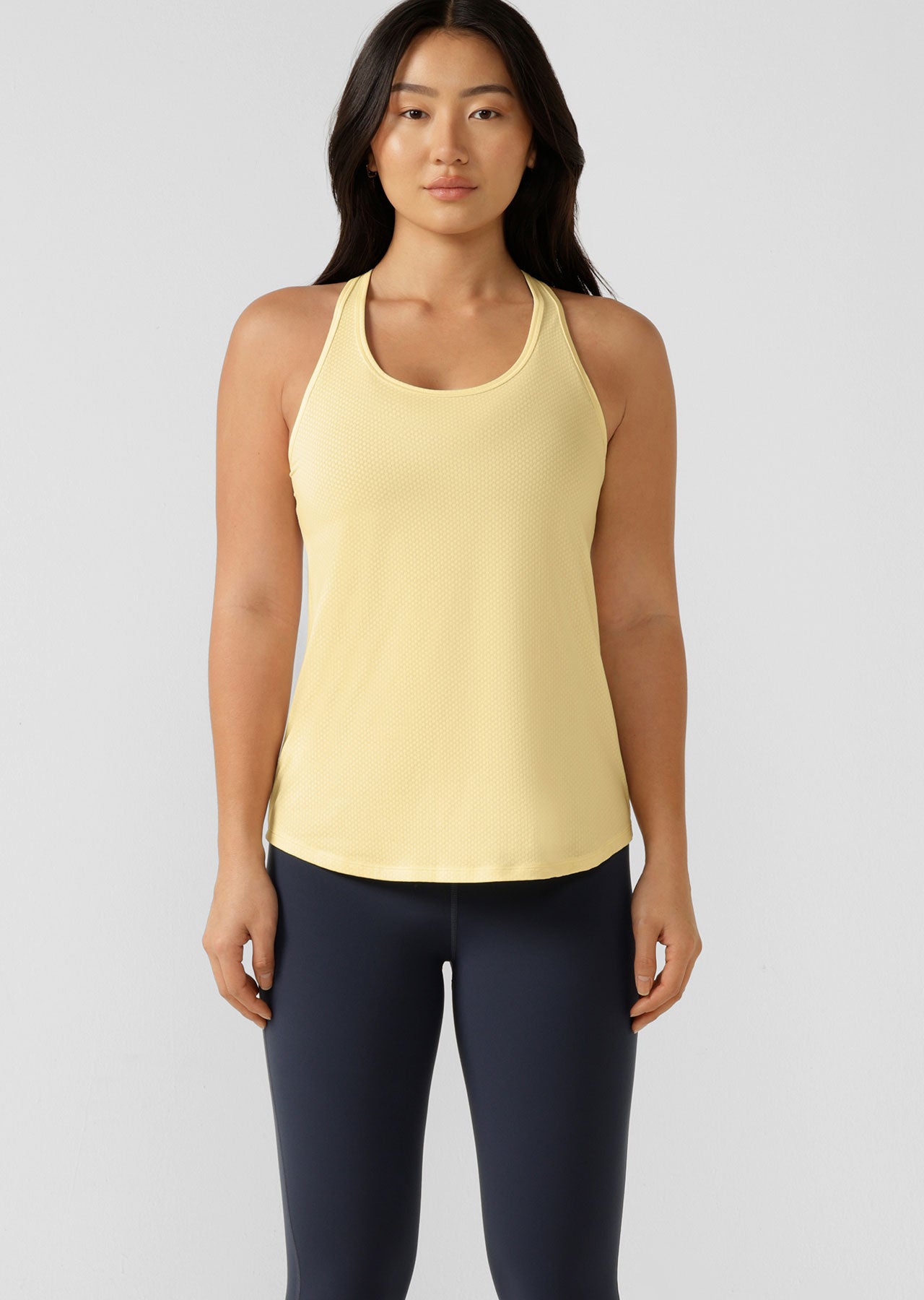 Lorna Jane Agility Mesh Active Tank - Lemon Cream