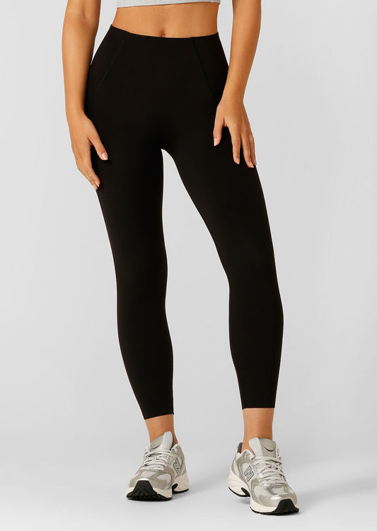 Lorna Jane Sculpt And Support No Ride Ankle Biter Leggings - Black