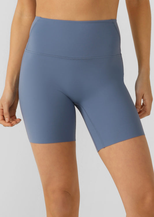 Lorna Jane Supreme Comfort Aloe Vera No Ride Pocket Bike Shorts - Frost Blue
