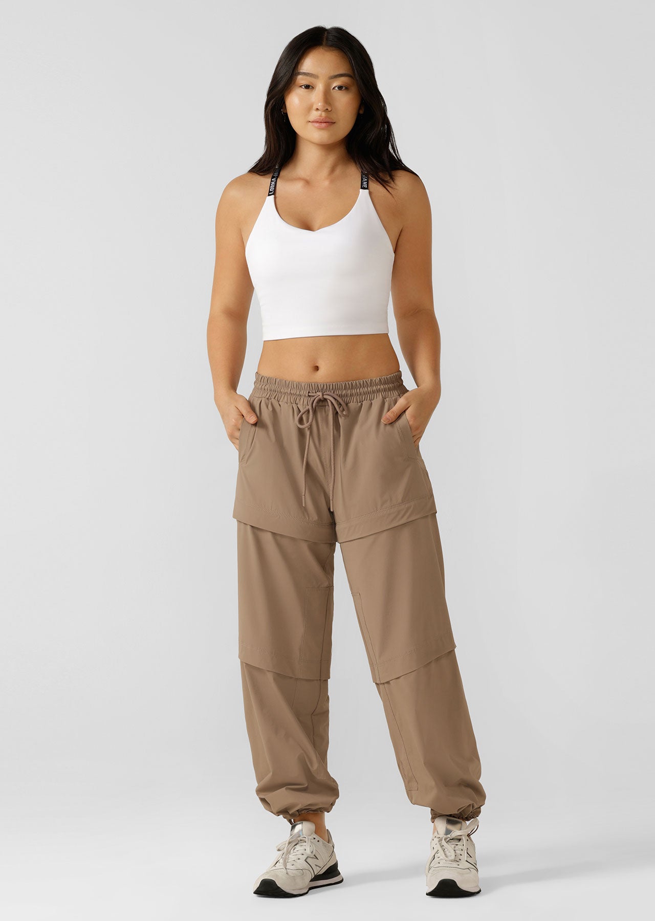 Lorna Jane Zip Off Anti-Abrasion Phone Pocket Cargo Pant - Bone