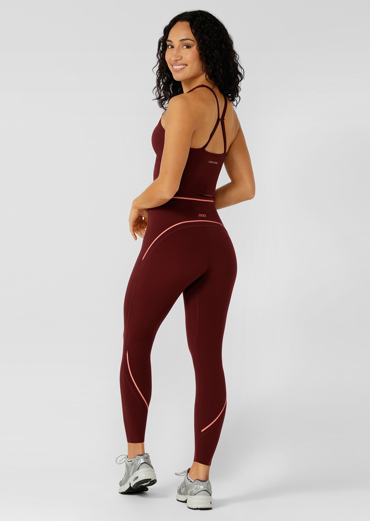 Lorna Jane Fast Pace Ankle Biter Leggings - Dark Ruby