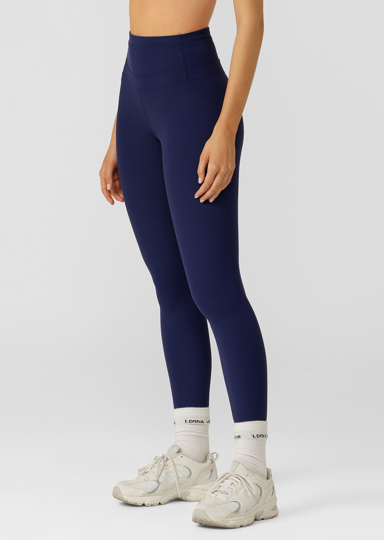 Lorna Jane Irresistible Rib Ankle Biter Leggings - Marine Blue