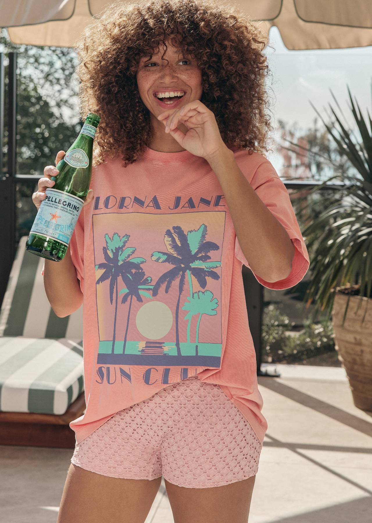 Lorna Jane Vacation Washed Boyfriend T-Shirt - Washed Sunkissed Melon